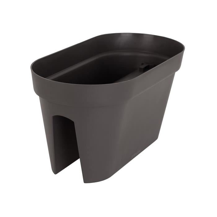 ARTEVASI Jardinière pour balcon Capri - 30 x 60 x H 30 cm - 26,8 L - Gris anthracite