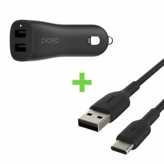 Chargeur de Voiture USB Universel + Câble USB C Belkin Playa