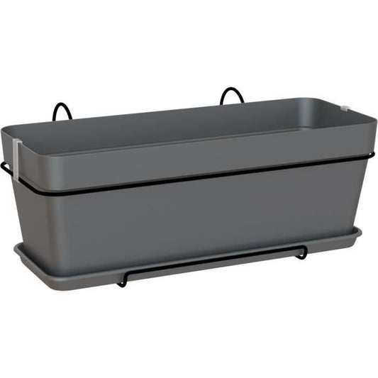 ARTEVASI - Kit Jardinière capri 50cm v2 anthracite 50,2 x 28,5 x h20,7 cm - 1,54l