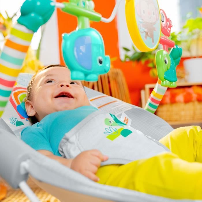 BRIGHT STARTS Transat Playful Paradise, vibrations apaisantes, jouets interactifs, 0-6 mois