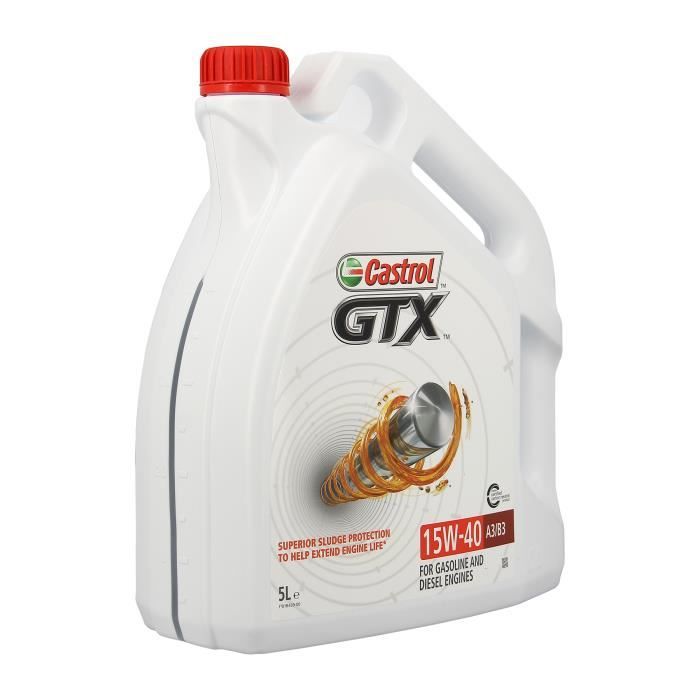 Huile-Additif GTX  A3/B3 - CASTROL - Minerale / 15W40 / 5L