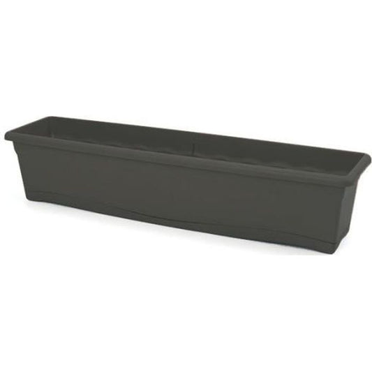 PLASTIKEN Jardinière rectangulaire - 80 X 20 cm avec plateau - Anthracite