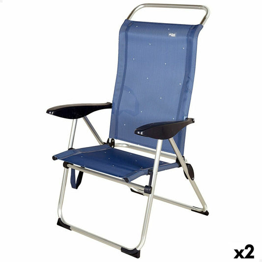 Chaise de Plage Aktive Bleu marine (2 Unités)