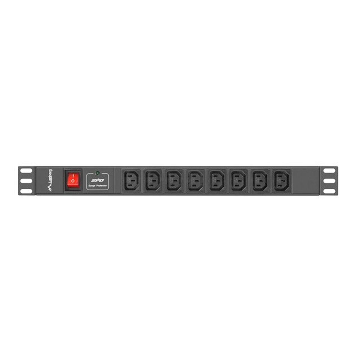 Rallonge 19'' 8 Tomas Schuko avec Interrupteur On/Off Lanberg PDU-08I-0200-C20-BK (2 m)