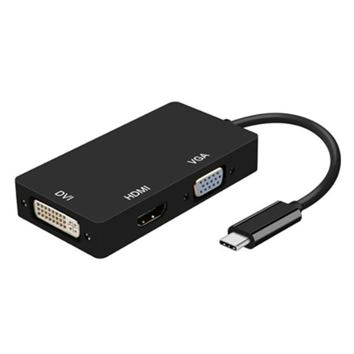 Adaptateur USB-C vers VGA/HDMI/DVI Aisens A109-0343 Noir 15 cm