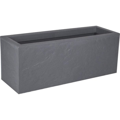 Jardinière Volcania'Up 57 L - EDA - Décor Imitation Pierre - Gris galet - 79,5 x 29,5 x 29,5 cm