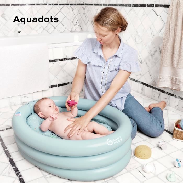 Babymoov Baignoire Gonflable de voyage, Évolutive en Piscine pour enfant, Réducteur Amovible, De 0 a 12 mois, Aqua Dots