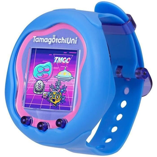 BANDAI - Tamagotchi Uni connecté avec bracelet montre - Animal de compagnie virtuel - Modèle Bleu - 43353