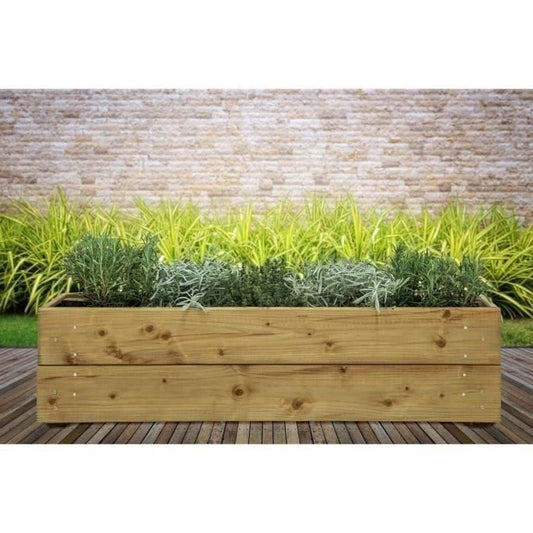 Jardinières à fleurs EKJU - 75x18xh20 cm - Traitées en autoclave brun