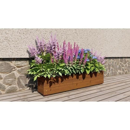 Jardinières a fleurs EKJU - 95x18xh20 cm - Traitées en autoclave brun