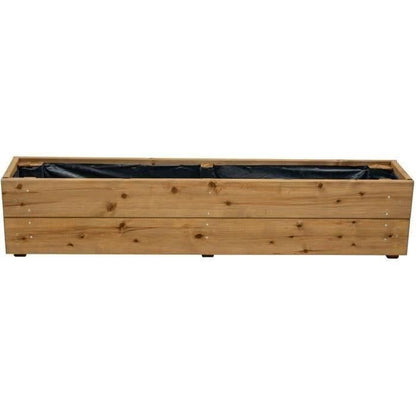 Jardinières a fleurs EKJU - 95x18xh20 cm - Traitées en autoclave brun