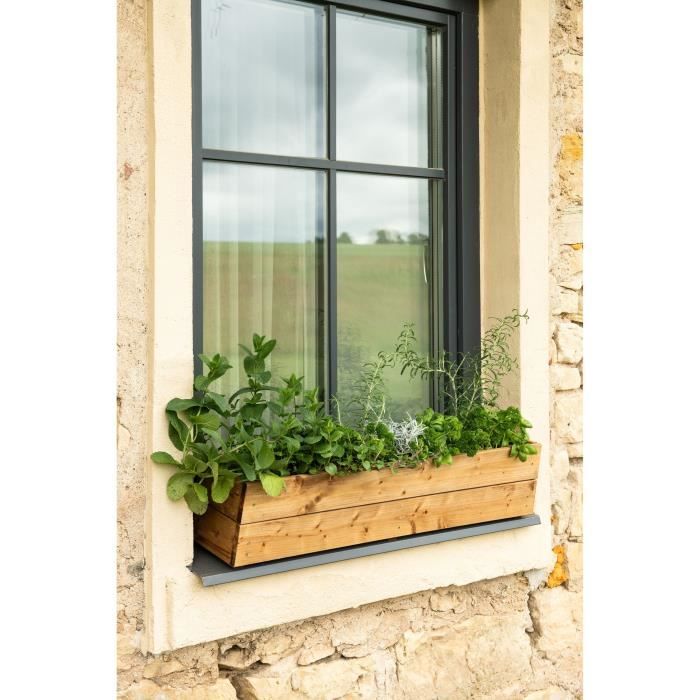 Jardinières a fleurs EKJU - 95x18xh20 cm - Traitées en autoclave brun