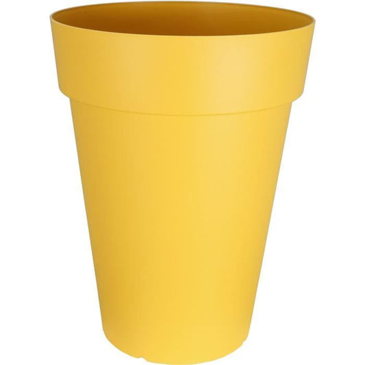 Bac à fleurs RIVIERA SOLEILLA HAUT - Plastique - Hauteur 66 cm - Jaune