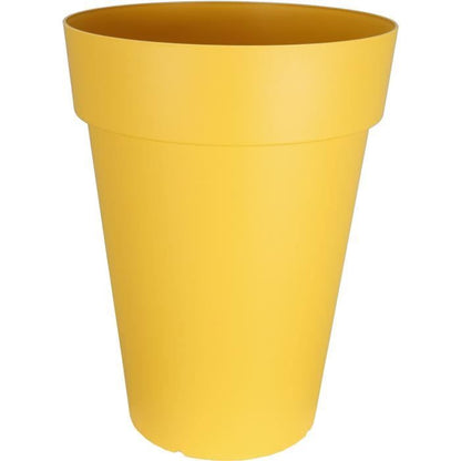 Bac à fleurs RIVIERA SOLEILLA HAUT - Plastique - Hauteur 66 cm - Jaune