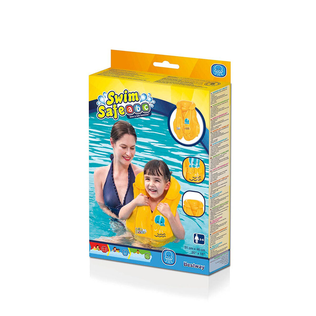 Gilet Gonflable pour Piscine Bestway Jaune Pieuvre 51 x 46 cm (1 Unité)