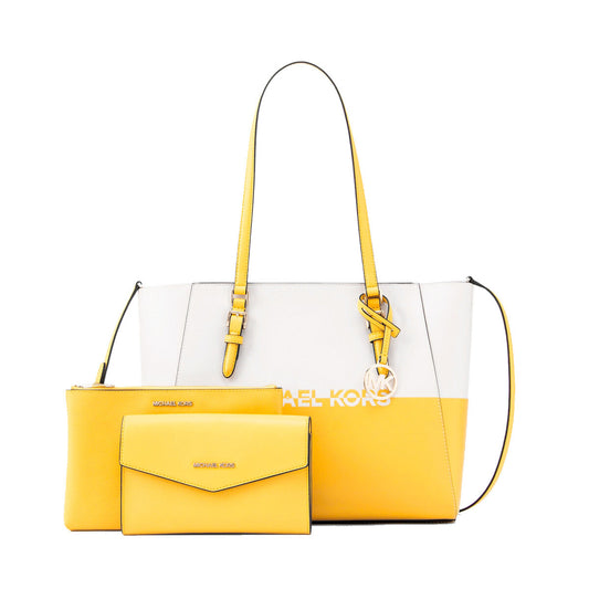 Sac à main Femme Michael Kors CHARLOTE Jaune 27 x 34 x 11 cm