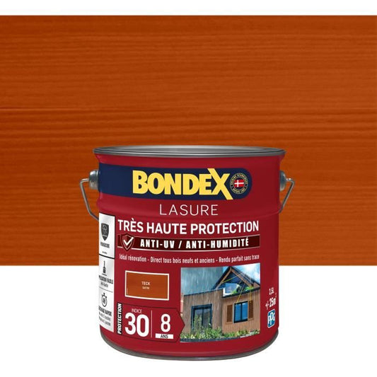 lasure pour bois trés haute protection 8 ans teck 2,5L Bondex