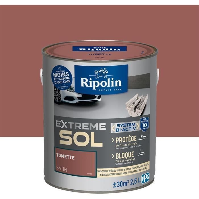 RIPOLIN Peinture pour sol intérieur et extérieur - Tomette satin - 2,5 L