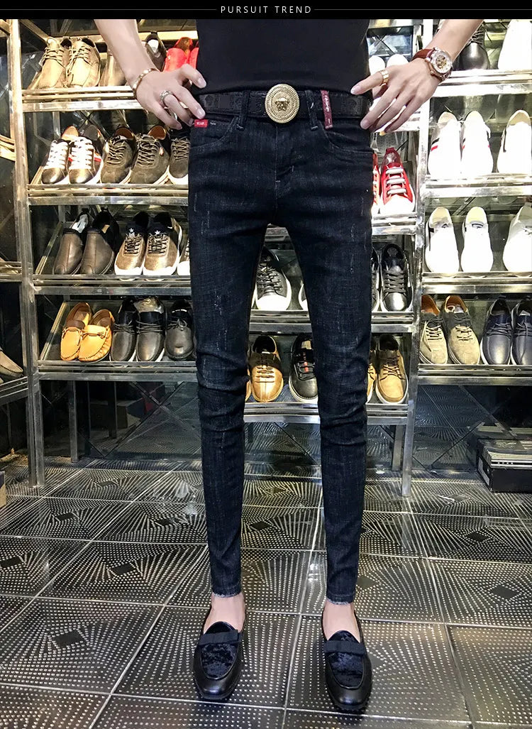 Jean Crayon Slim FJGuy pour Homme - Mode Étudiante Coréenne