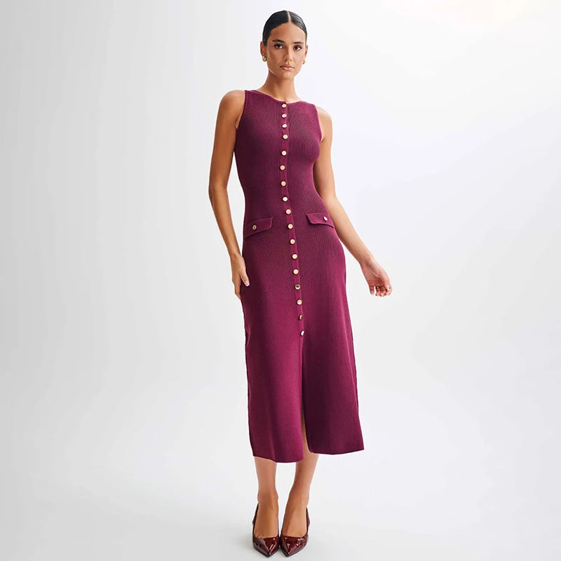 Robe Simple et Longue avec fausses poches Femme - Collection été