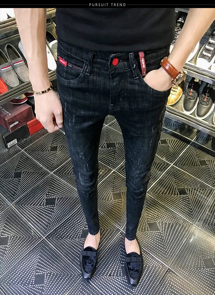 Jean Crayon Slim FJGuy pour Homme - Mode Étudiante Coréenne